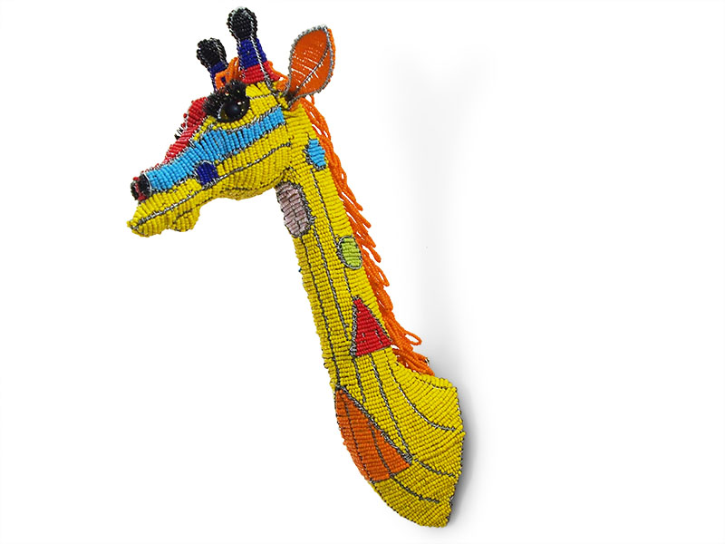 Mini Colourful Beaded Giraffe Head